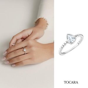 Tocara New Retired Julianne Pear Shape Sterling Silver Diami Size 9